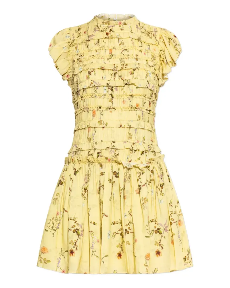 AllSaints Gerüschtes Kleid mit Blumenprint - Gelb Gelb