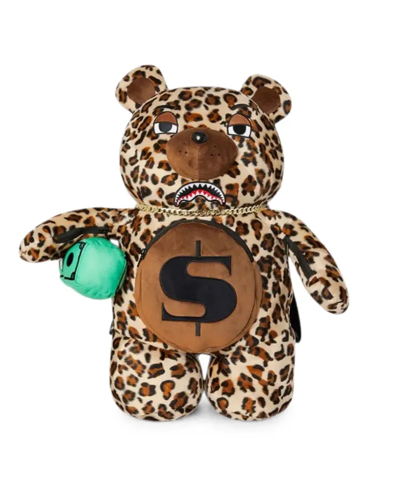 Sprayground Leopard Money Bear Rucksack - Braun Braun