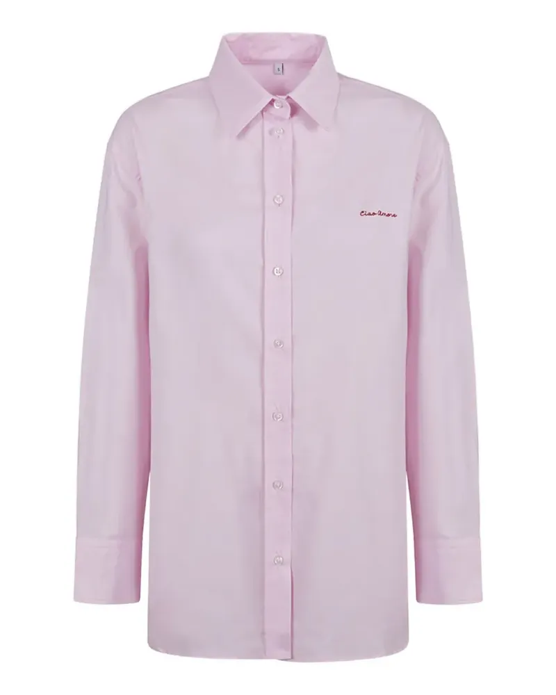 Giada Benincasa Ciao Amore Hemd mit Stickerei - Rosa Rosa