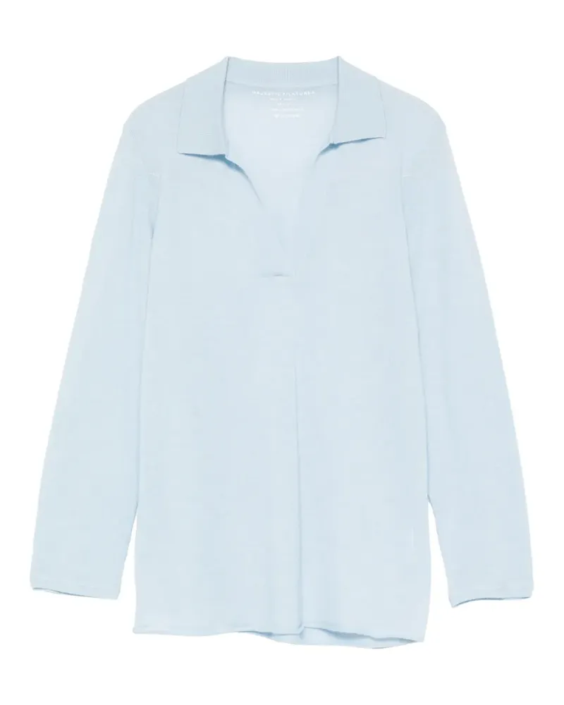 Majestic V-neck T-shirt - Blau Blau