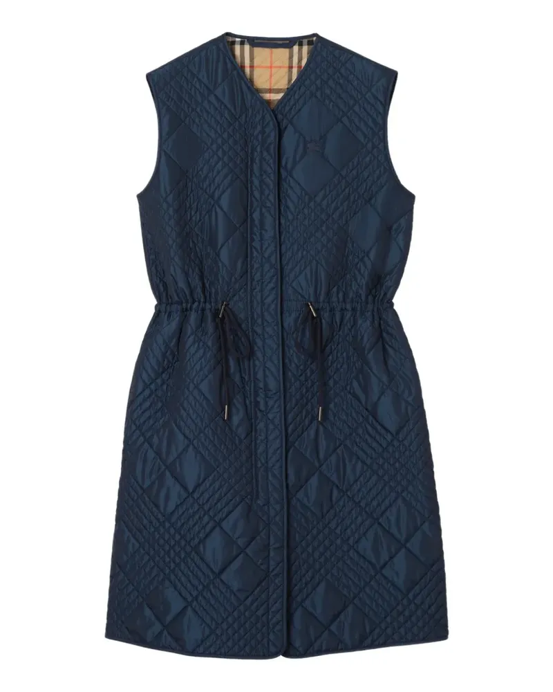 Burberry micro Check-stitch nylon blend gilet - Blau Blau