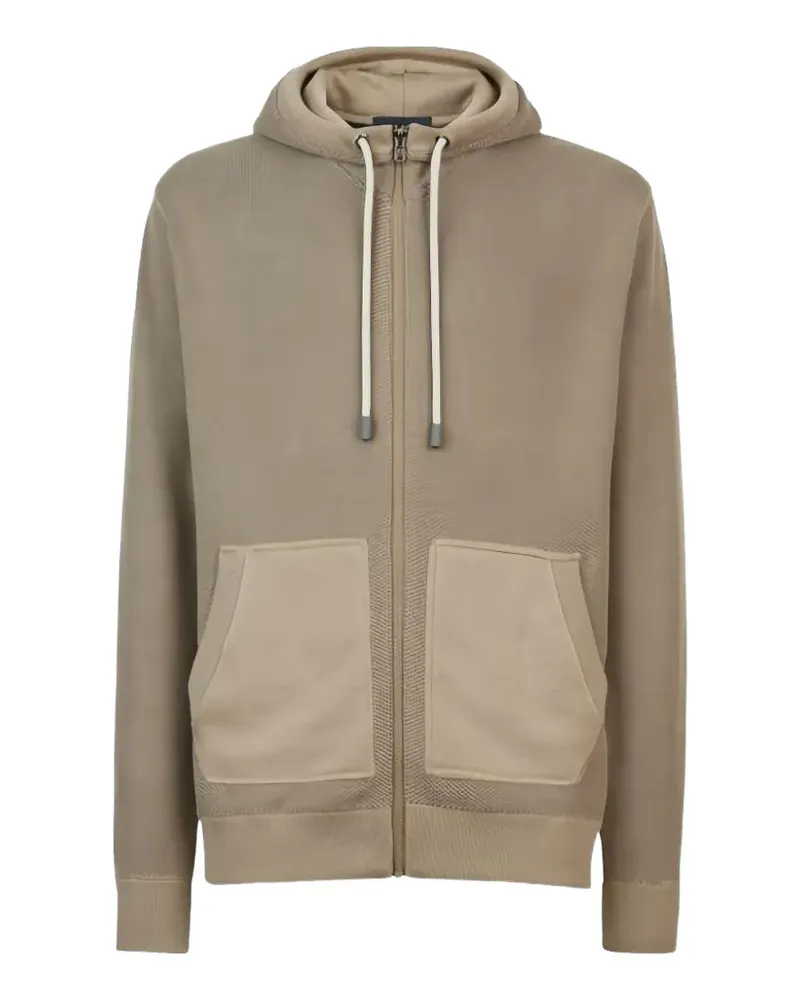 SEASE honeycomb-knit zip-up hoodie - Braun Braun