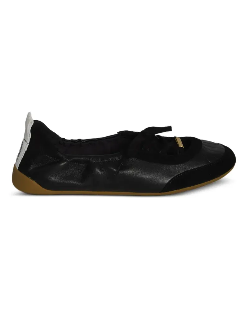 Chloé Kick Ballerina suede insert lace-up ballet flats - Schwarz Schwarz