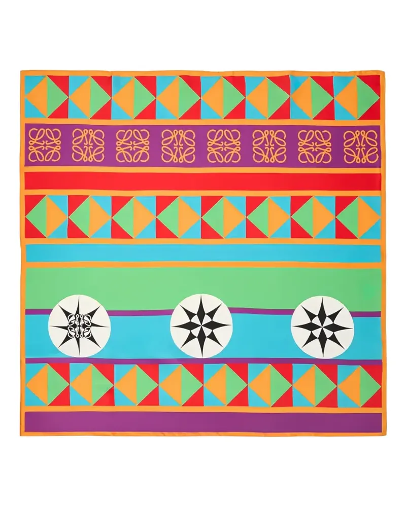 Loewe Anagram Schal mit geometrischem Print - Orange Orange
