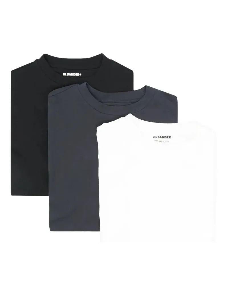 Jil Sander T-Shirt mit Logo-Patch (3er-Set) - Schwarz Schwarz