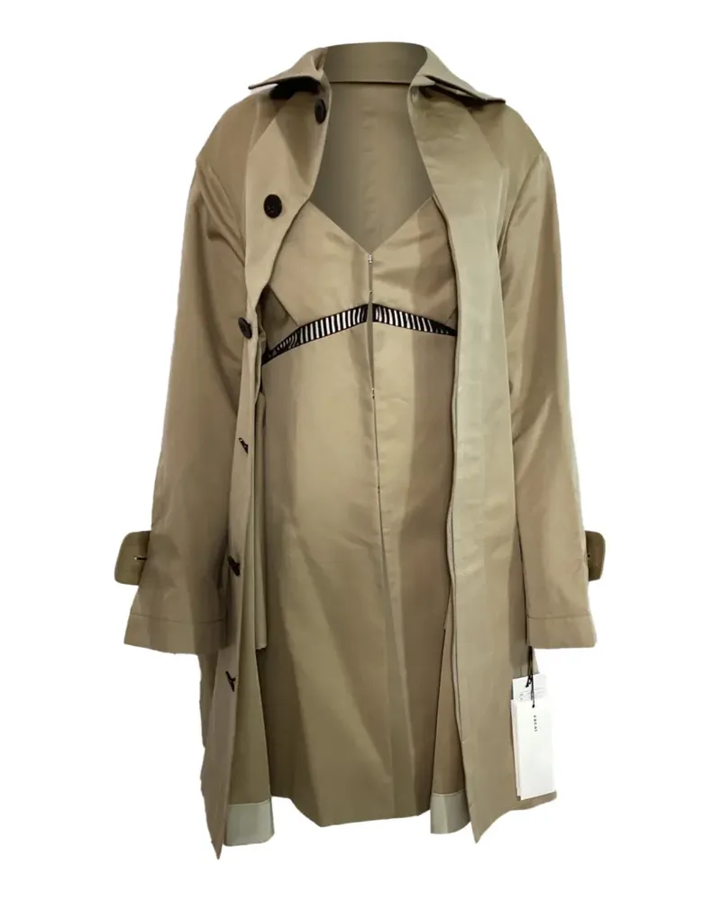 Sacai dress insert trench coat - Nude Nude