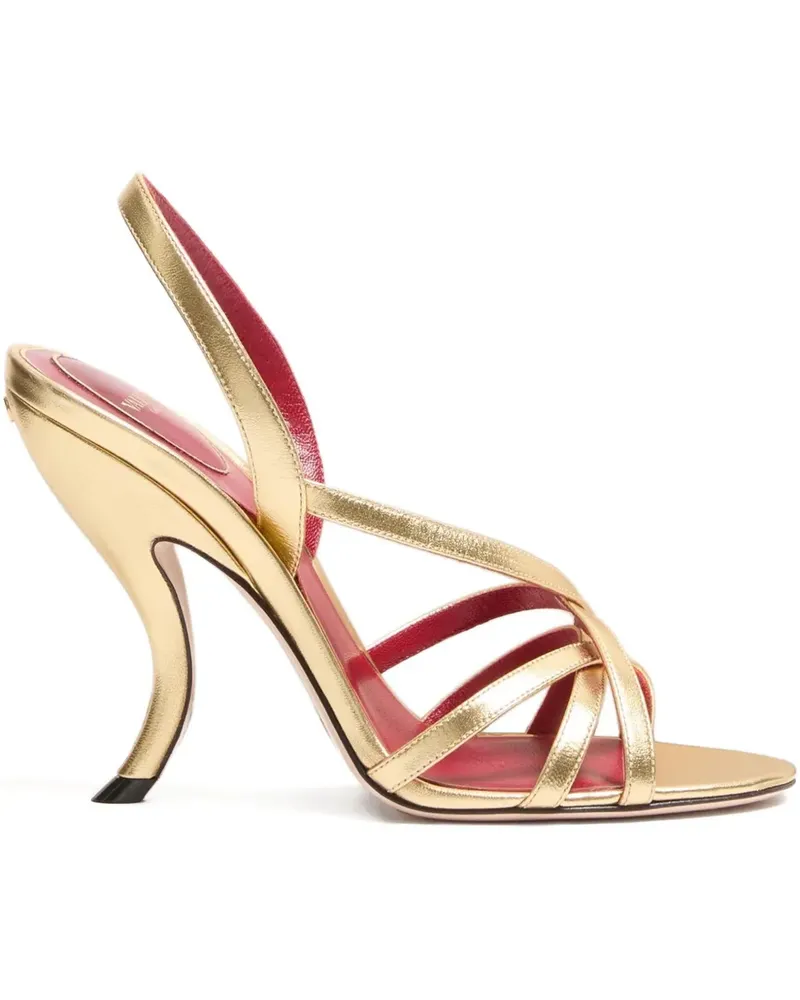 Valentino Garavani Fetishique Sandalen mit überkreuzten Riemen 105mm - Gold Gold