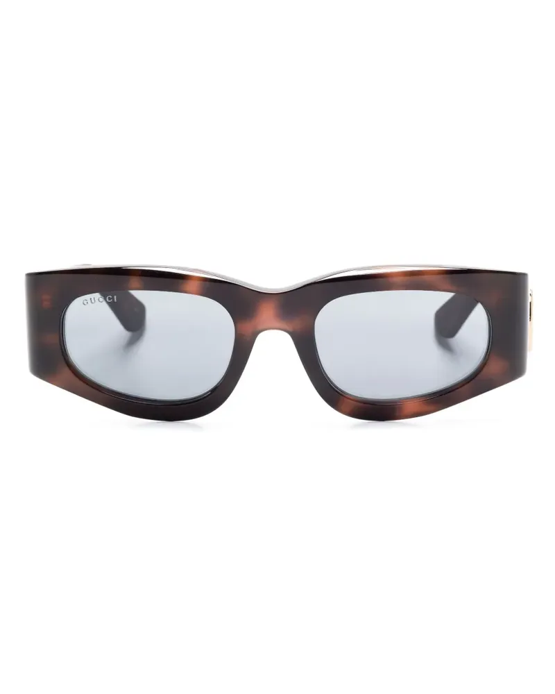 Gucci Sonnenbrille mit eckigem Gestell - Braun Braun