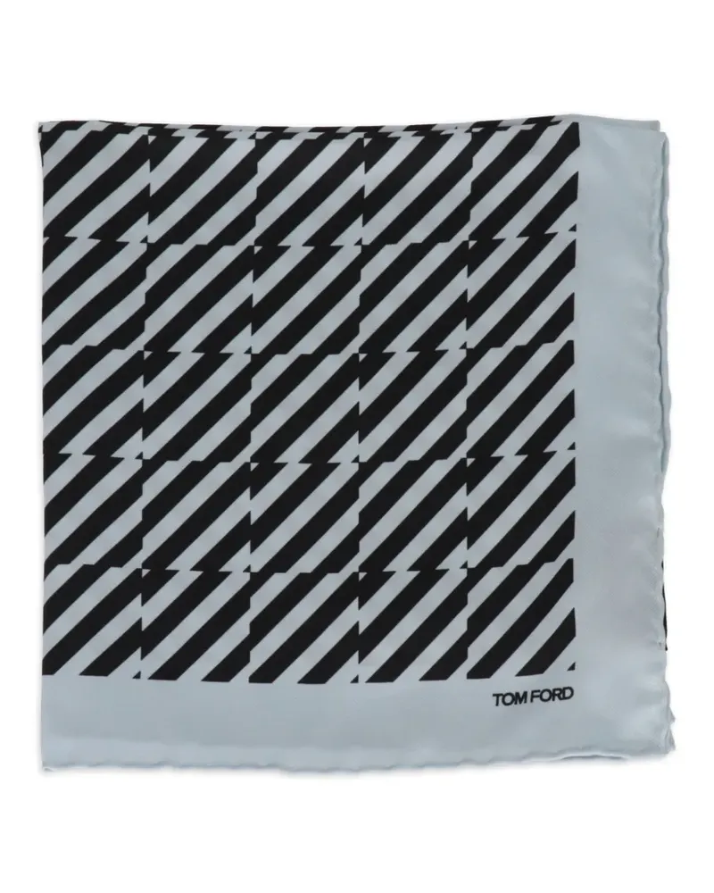 Tom Ford geometric-print pocket square - Blau Blau