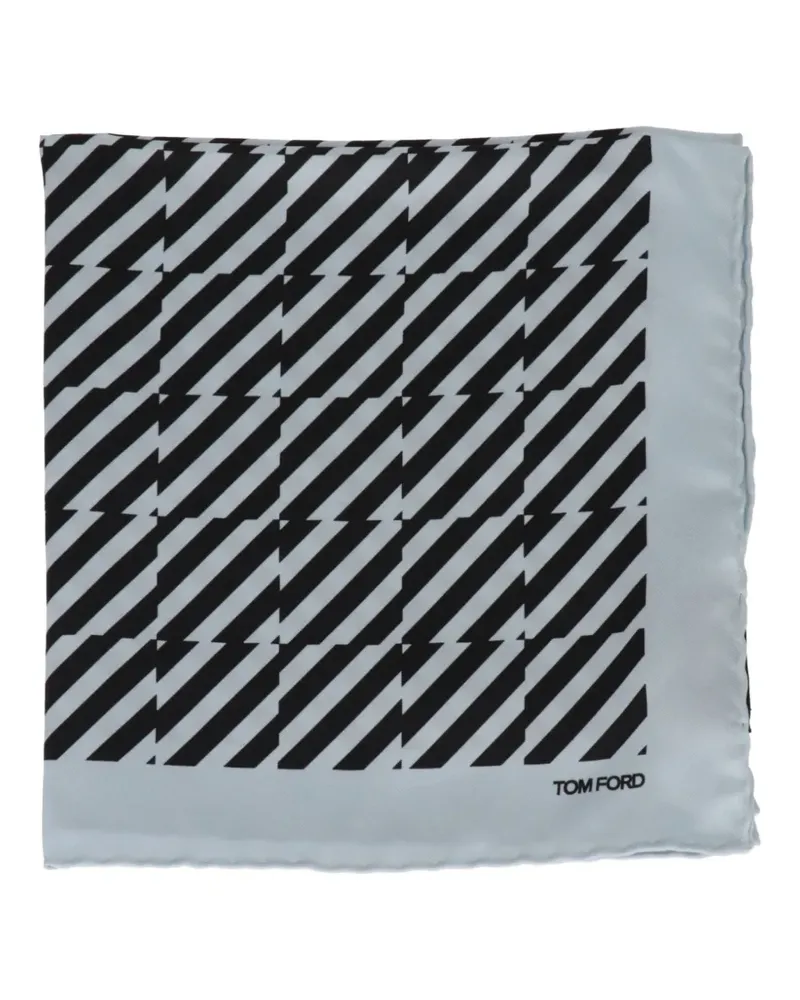 Tom Ford geometric-print pocket square - Blau Blau