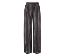 Gestreifte Wide-Leg-Hose - Blau