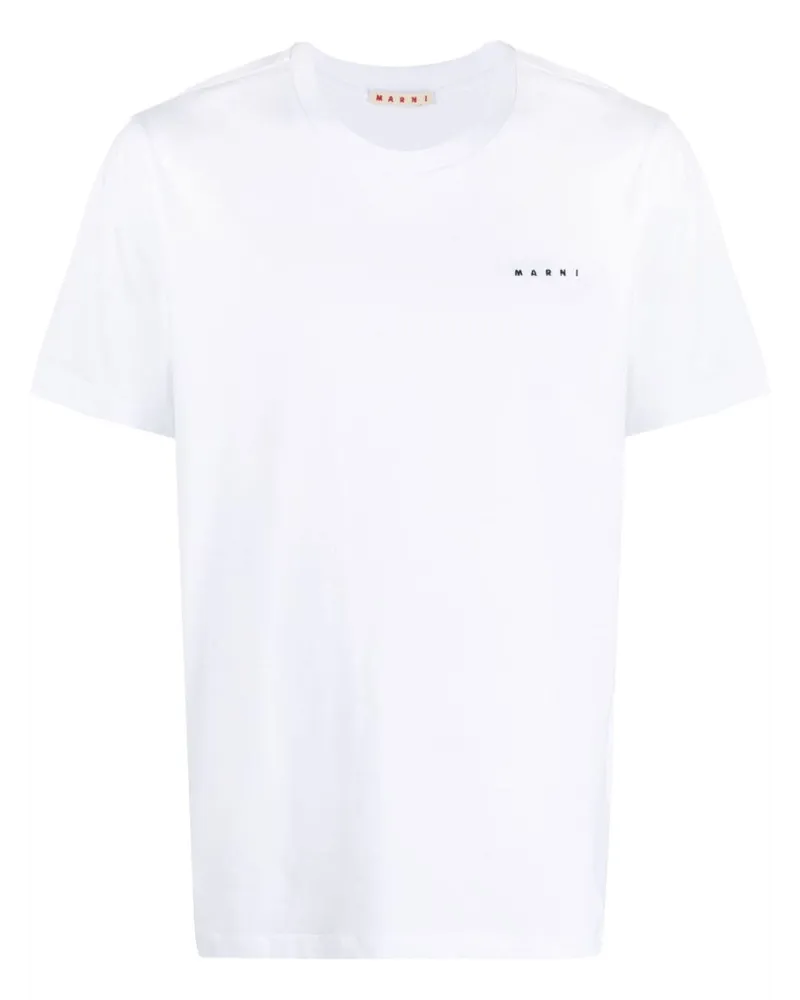 Marni T-Shirt mit Logo-Print - Weiß Weiß