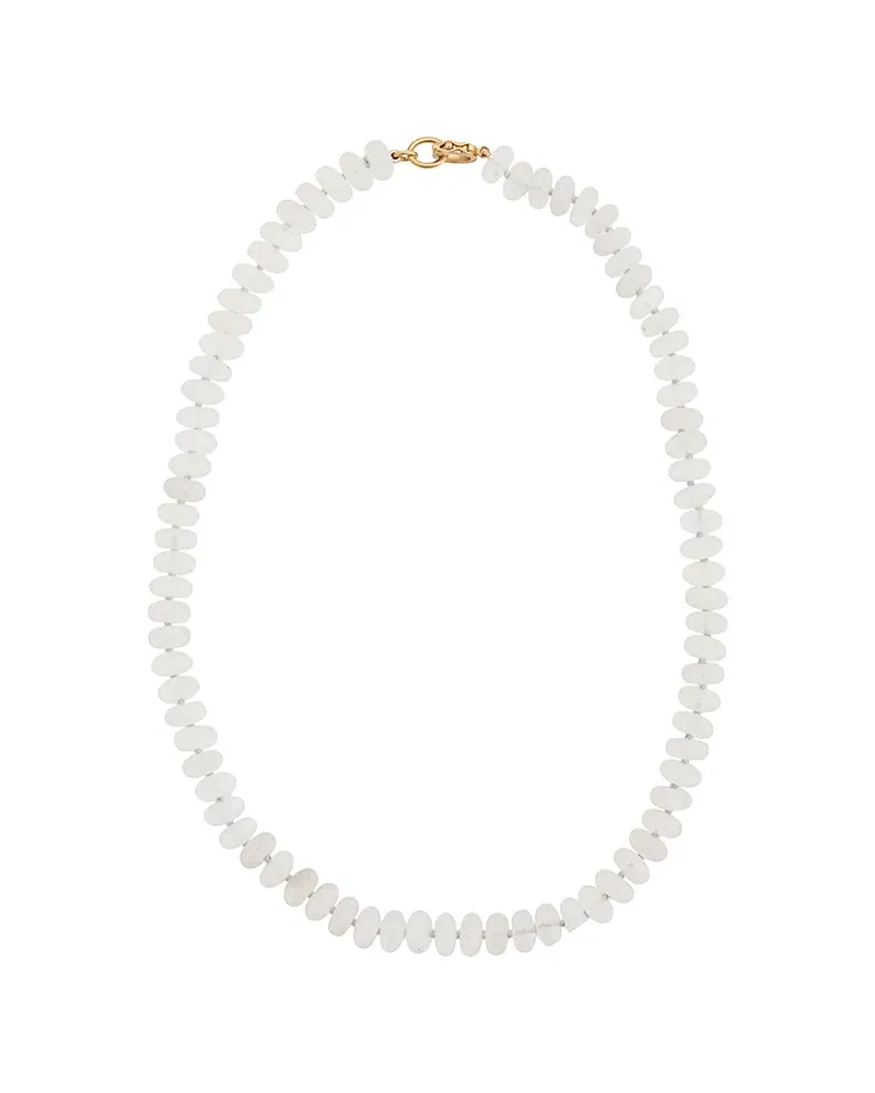 Irene Neuwirth 18kt Gelbgoldhalskette mit Perlen - Weiß Weiß