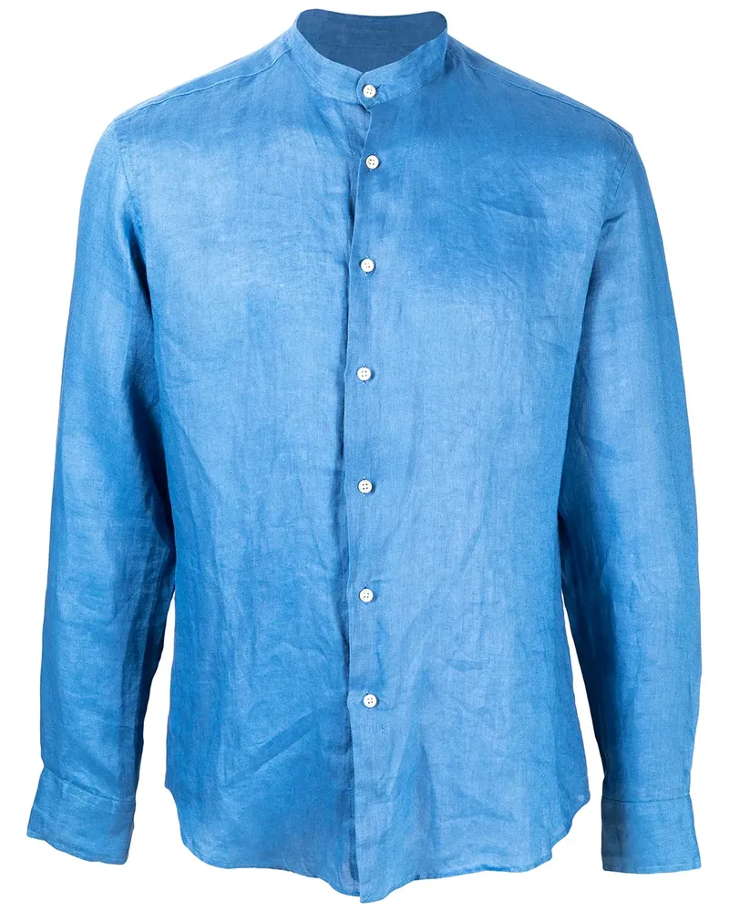 PENINSULA Hemd mit Knitteroptik - Blau Blau