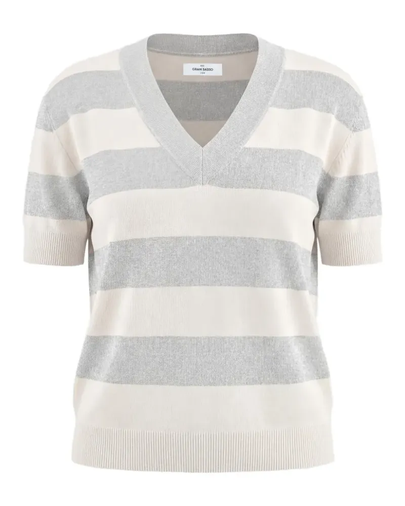 Gran Sasso striped short-sleeve top - Nude Nude