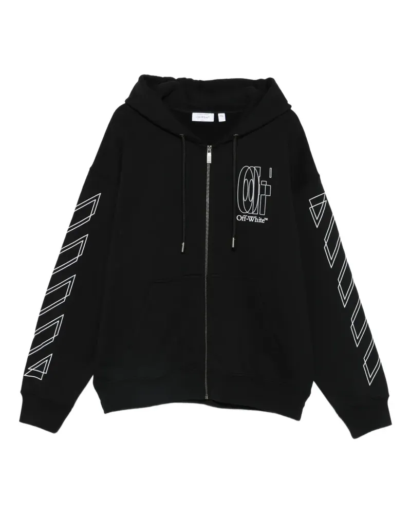 OFF-WHITE zip-up hoodie - Schwarz Schwarz