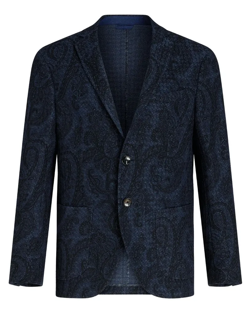 Etro Sakko mit Paisley-Print Blau