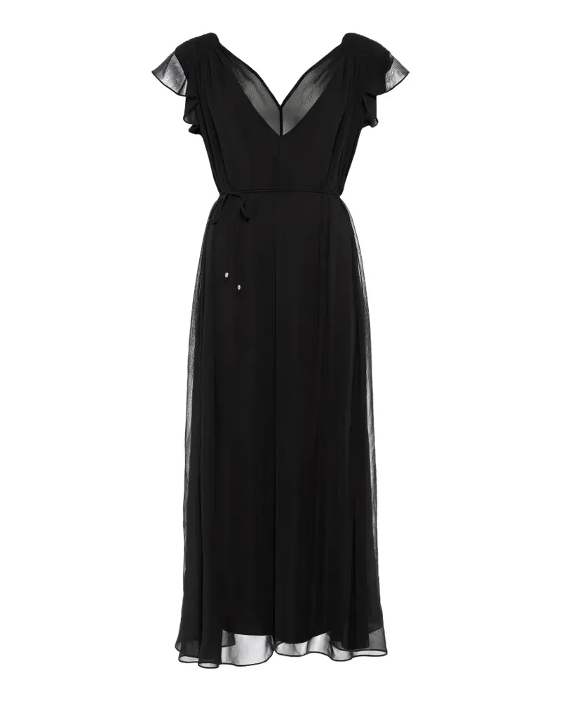 Eres ruffled V-neck dress - Schwarz Schwarz