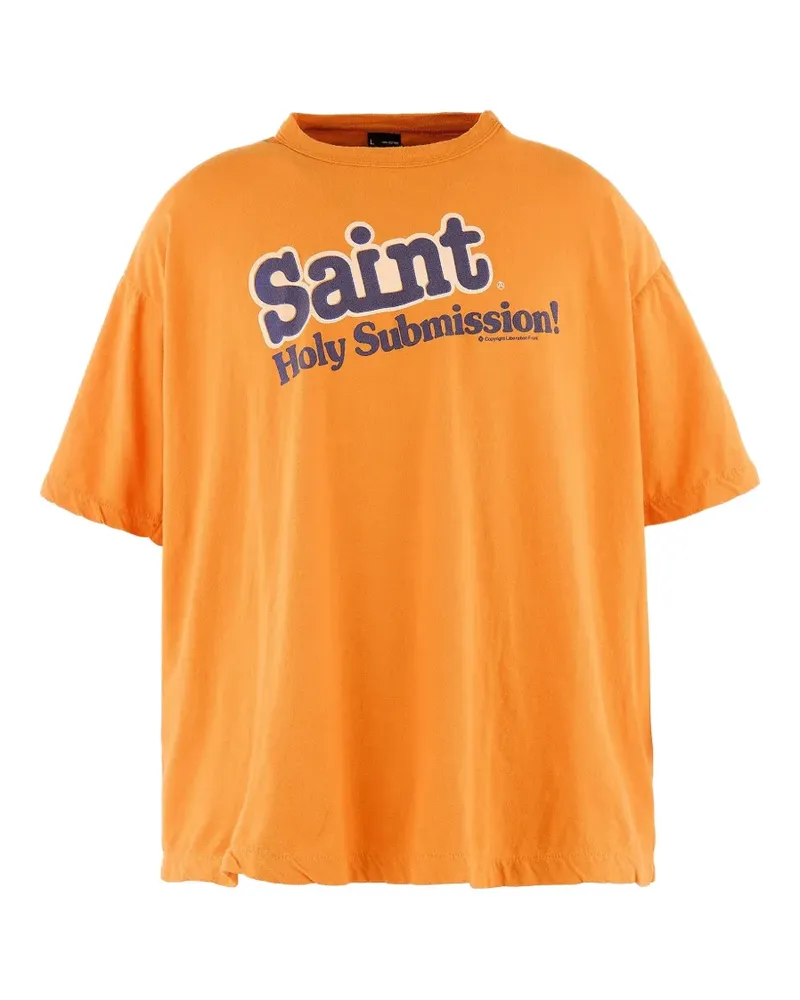 SAINT MXXXXXX Holy Submission boxy T-shirt - Orange Orange