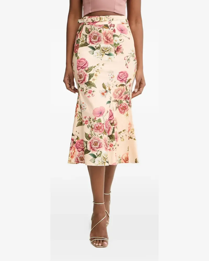 Guess Midirock mit Blumenprint - Rosa Rosa