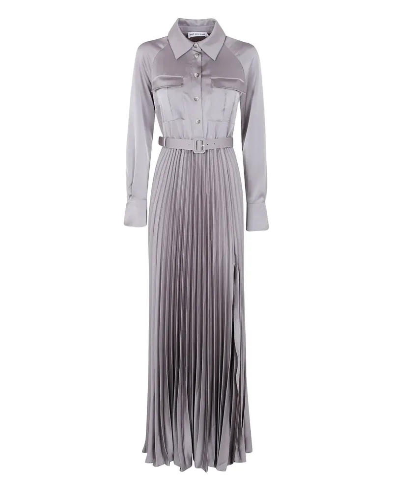 Self-Portrait Hemdkleid mit Falten - Grau Grau