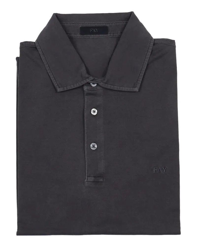 Fay logo-embroidery polo shirt - Grau Grau