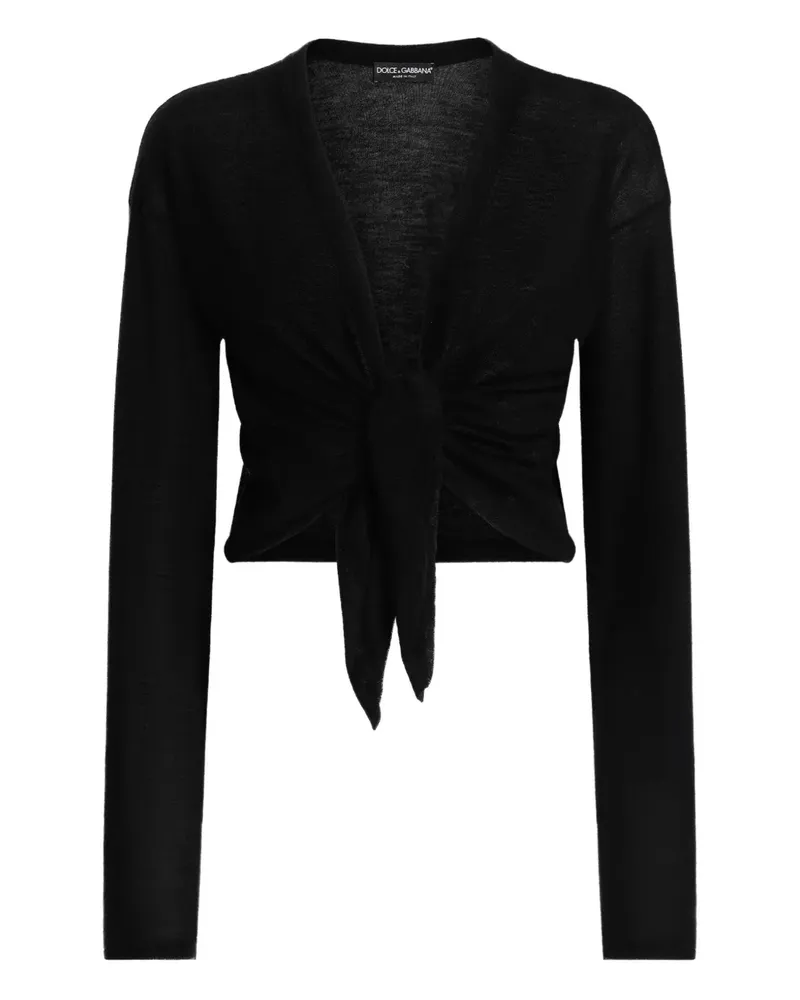 Dolce & Gabbana Langärmeliger Cardigan mit Knoten - Schwarz Schwarz