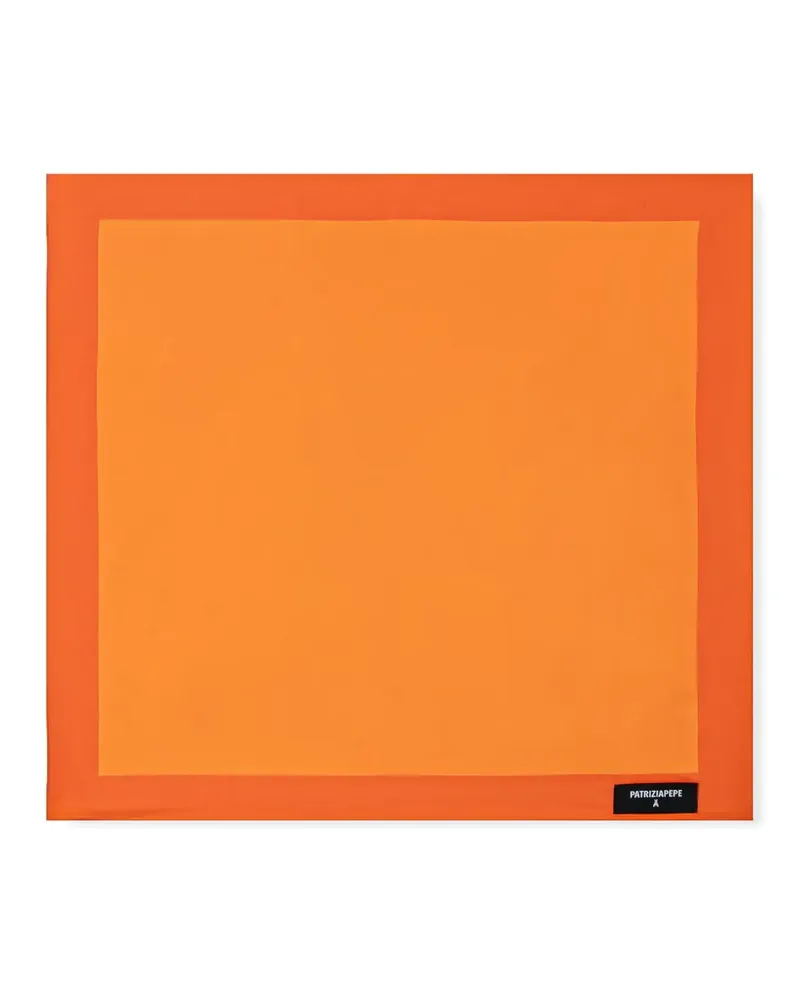 Patrizia Pepe Schal mit Logo-Patch - Orange Orange