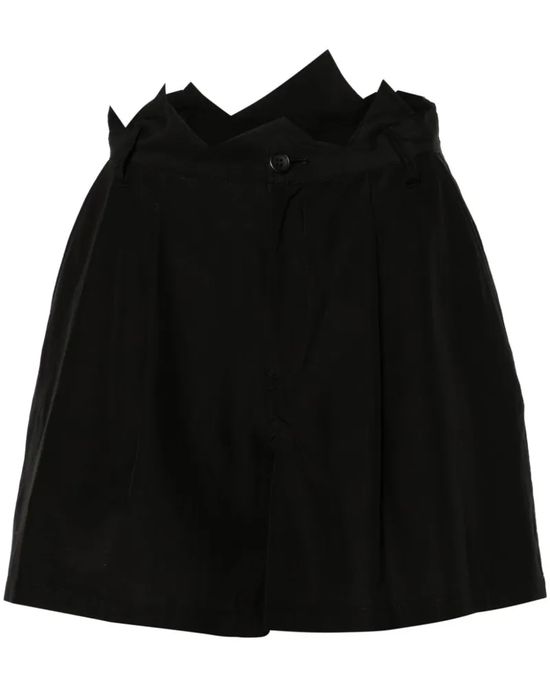 Yohji Yamamoto Shorts mit asymmetrischem Saum Schwarz