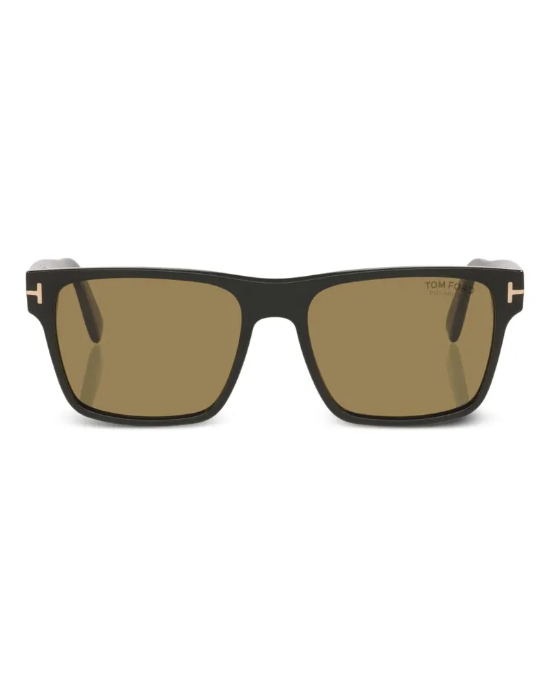 Tom Ford Eckige Calder Sonnenbrille mit Metalldetail - Schwarz Schwarz