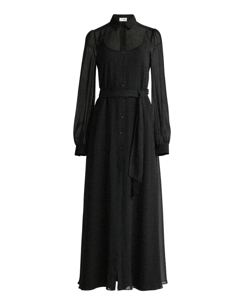 ST. JOHN dot printed silk midi dress - Schwarz Schwarz