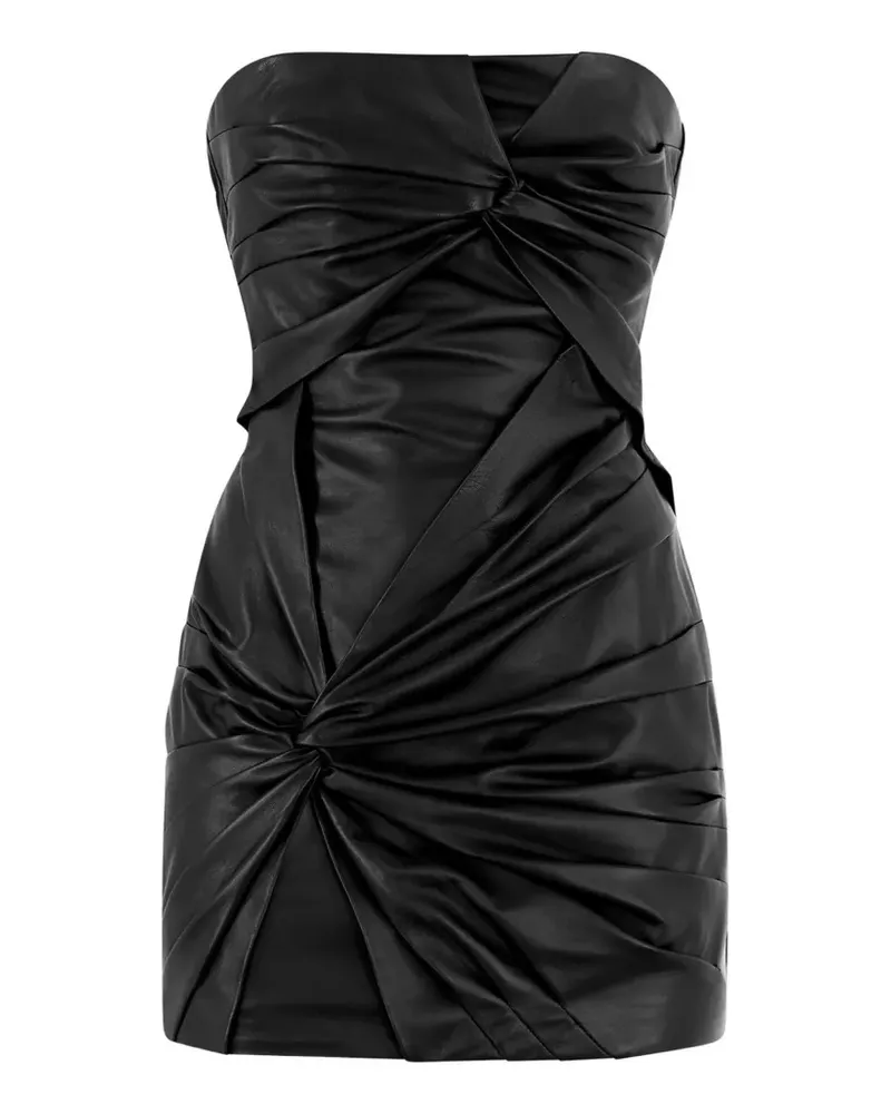 ATTICO twisted leather mini dress - Schwarz Schwarz