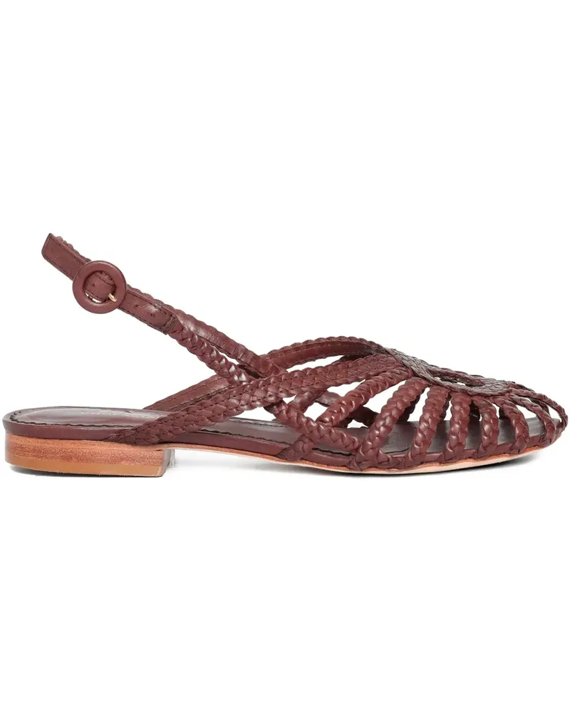 Sarah Chofakian Geflochtene Nudo Pantoletten - Braun Braun