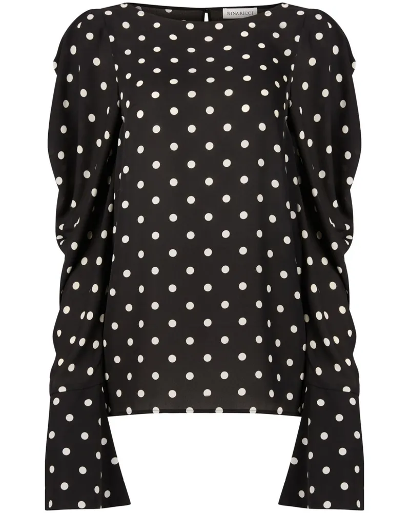 Nina Ricci Bluse mit Puffärmeln - Schwarz Schwarz