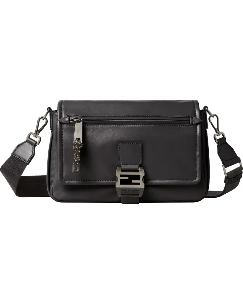 Fendi Flux leather messenger bag - Schwarz Schwarz