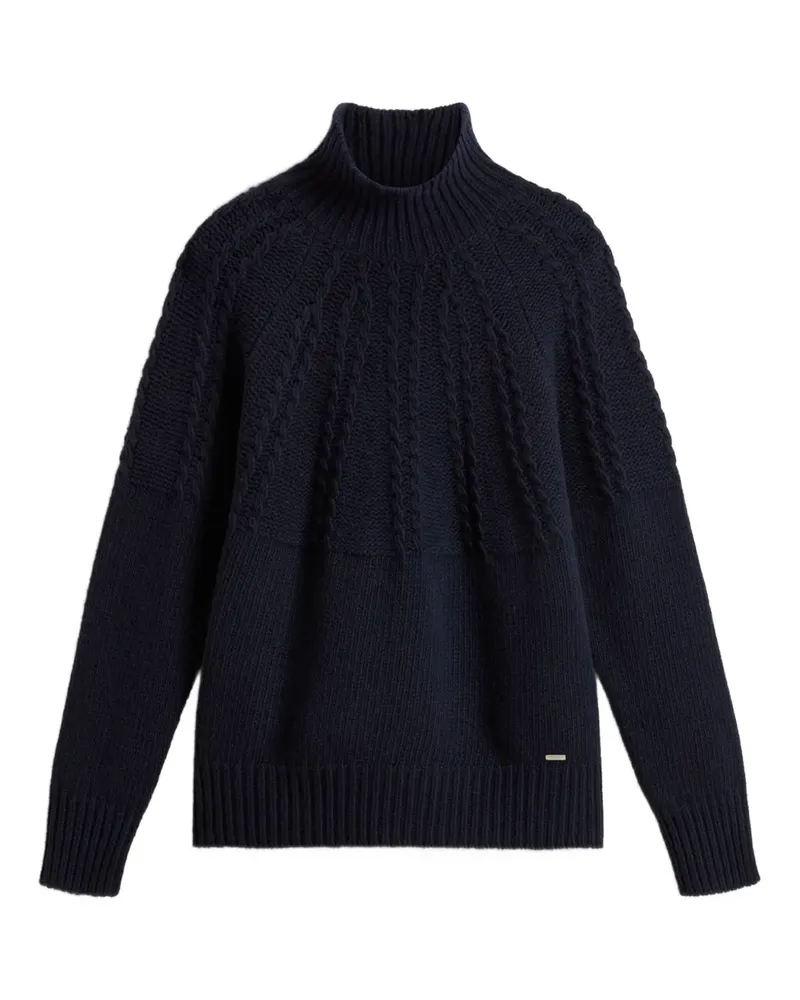 Woolrich Rollkragenpullover mit Zopfmuster - Blau Blau