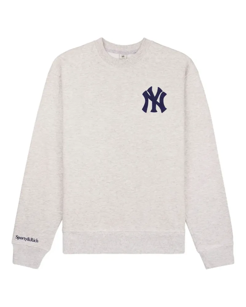 SPORTY & RICH Sweatshirt mit Logo-Stickerei - Grau Grau