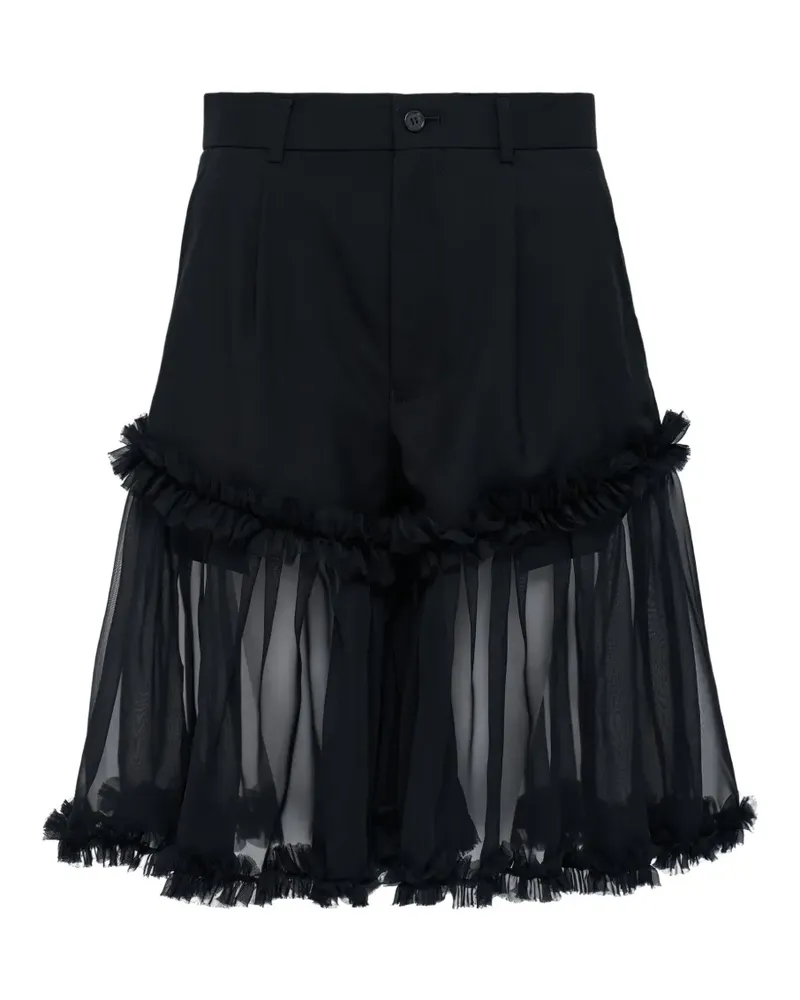 Noir Kei Ninomiya Shorts mit Rüschen - Schwarz Schwarz