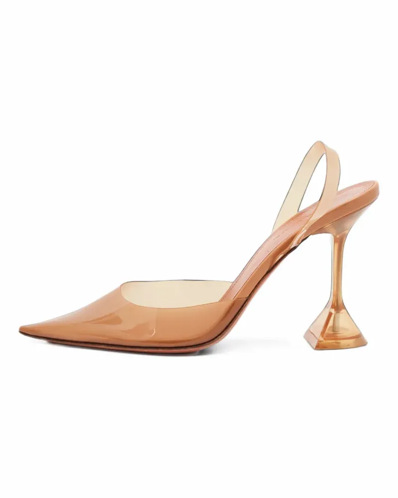 Amina Muaddi Holli Glass Slingback-Sandalen - Braun Braun