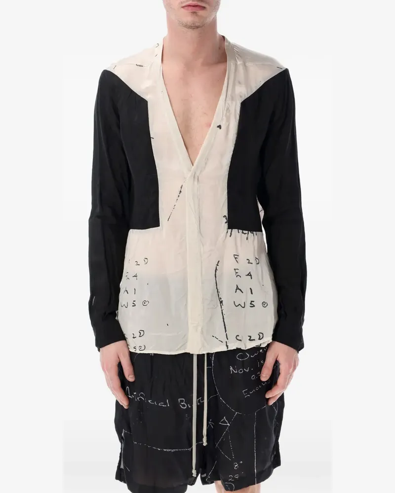 Rick Owens Larry Fogpocket long-sleeve shirt - Nude Nude