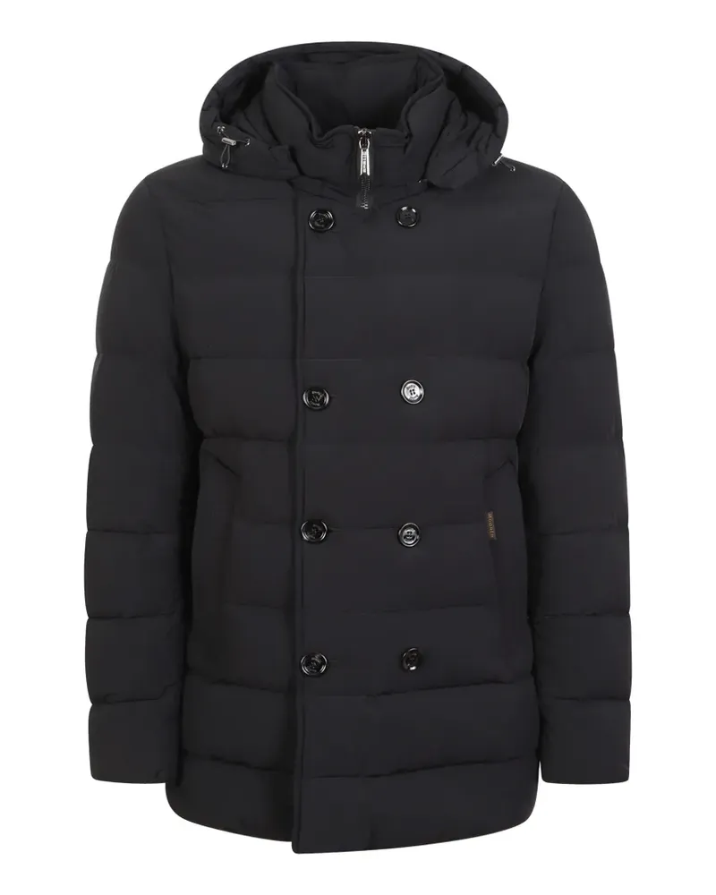 MOORER double-breasted hooded jacket - Schwarz Schwarz