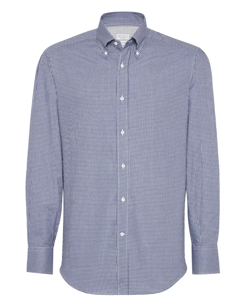 Brunello Cucinelli Button-down-Hemd mit Vichy-Karo - Blau Blau