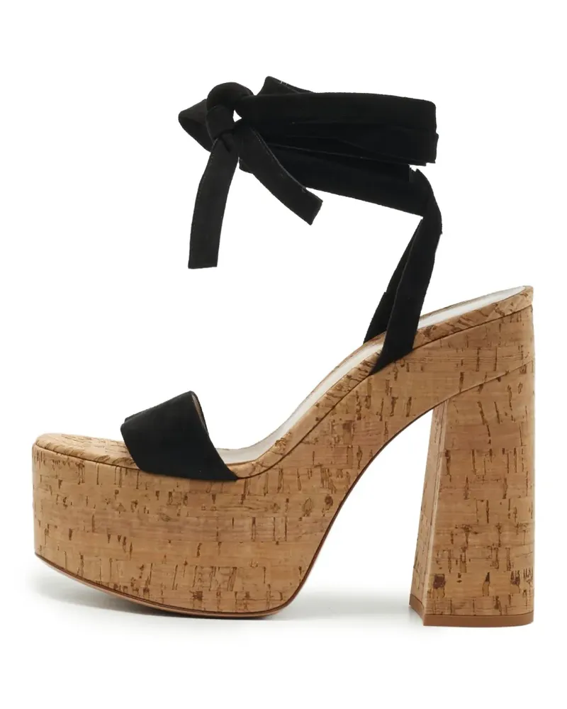 Gianvito Rossi Plateau-Sandalen mit Korksohle - Schwarz Schwarz