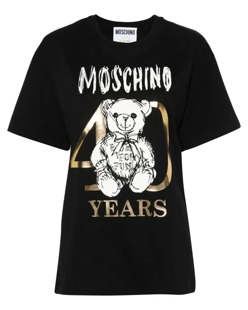 Moschino T-Shirt mit Teddy-Print Schwarz