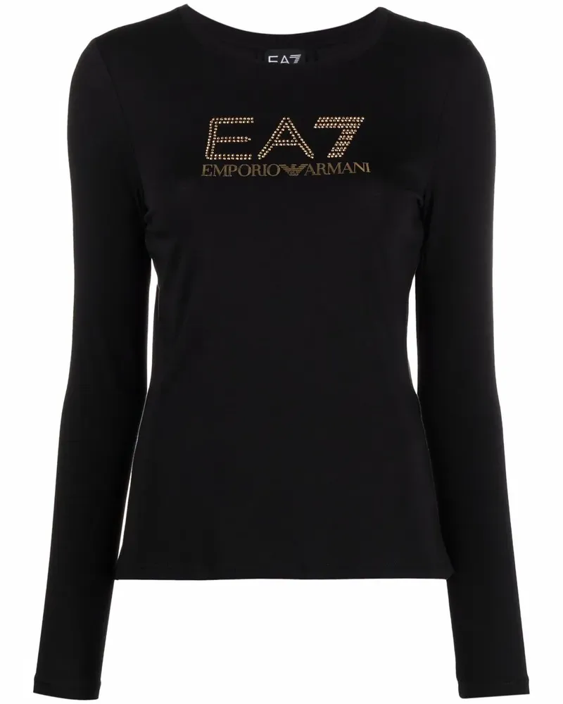 EA7 T-Shirt mit Rundhalsausschnitt - Schwarz Schwarz