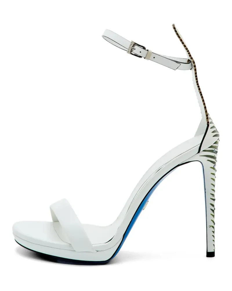 Loriblu crystal-embellished leaf-motif sandals - Weiß Weiß
