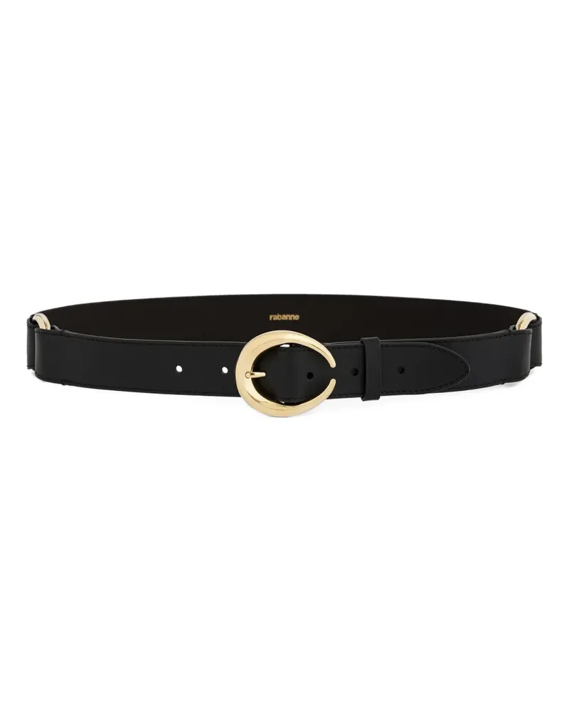 Paco Rabanne ring-buckle leather belt - Schwarz Schwarz