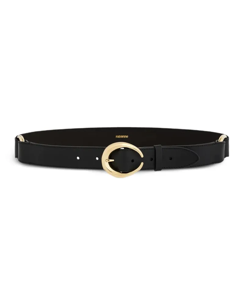 Paco Rabanne ring-buckle leather belt - Schwarz Schwarz