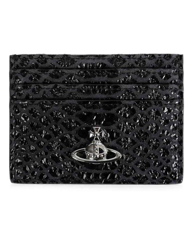 Vivienne Westwood Orb-plaque snakeskin-effect cardholder - Schwarz Schwarz