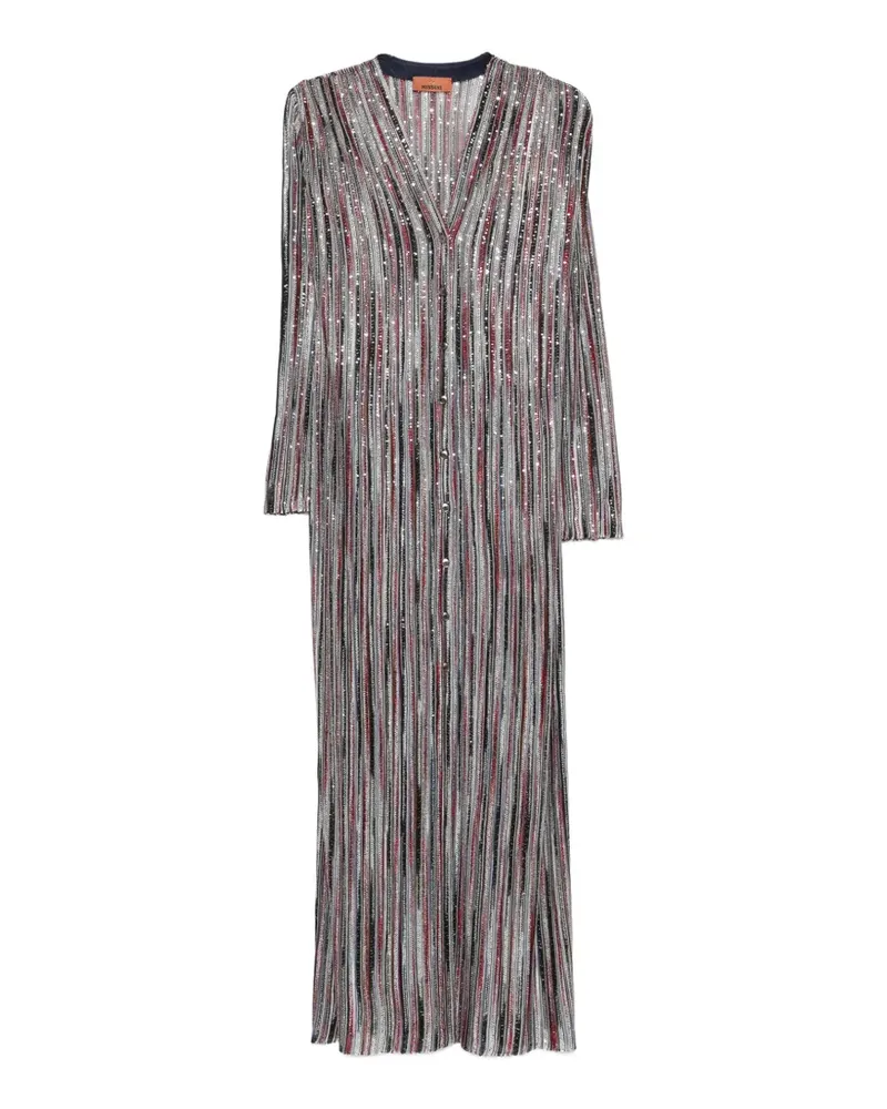 Missoni Gestreifter Cardigan mit V-Ausschnitt - Grau Grau